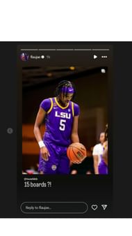 Flau'jae Johnson posts IG story of Sa'Myah Smith after LSU win vs Washington via @flaujae